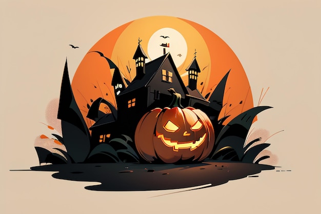 Happy Halloween Girl Event Background Wallpaper Promotional Poster Design Illustration Cartoon