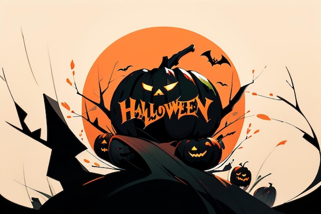 Happy Halloween Girl Event Background Wallpaper Promotional Poster Design Illustration Cartoon