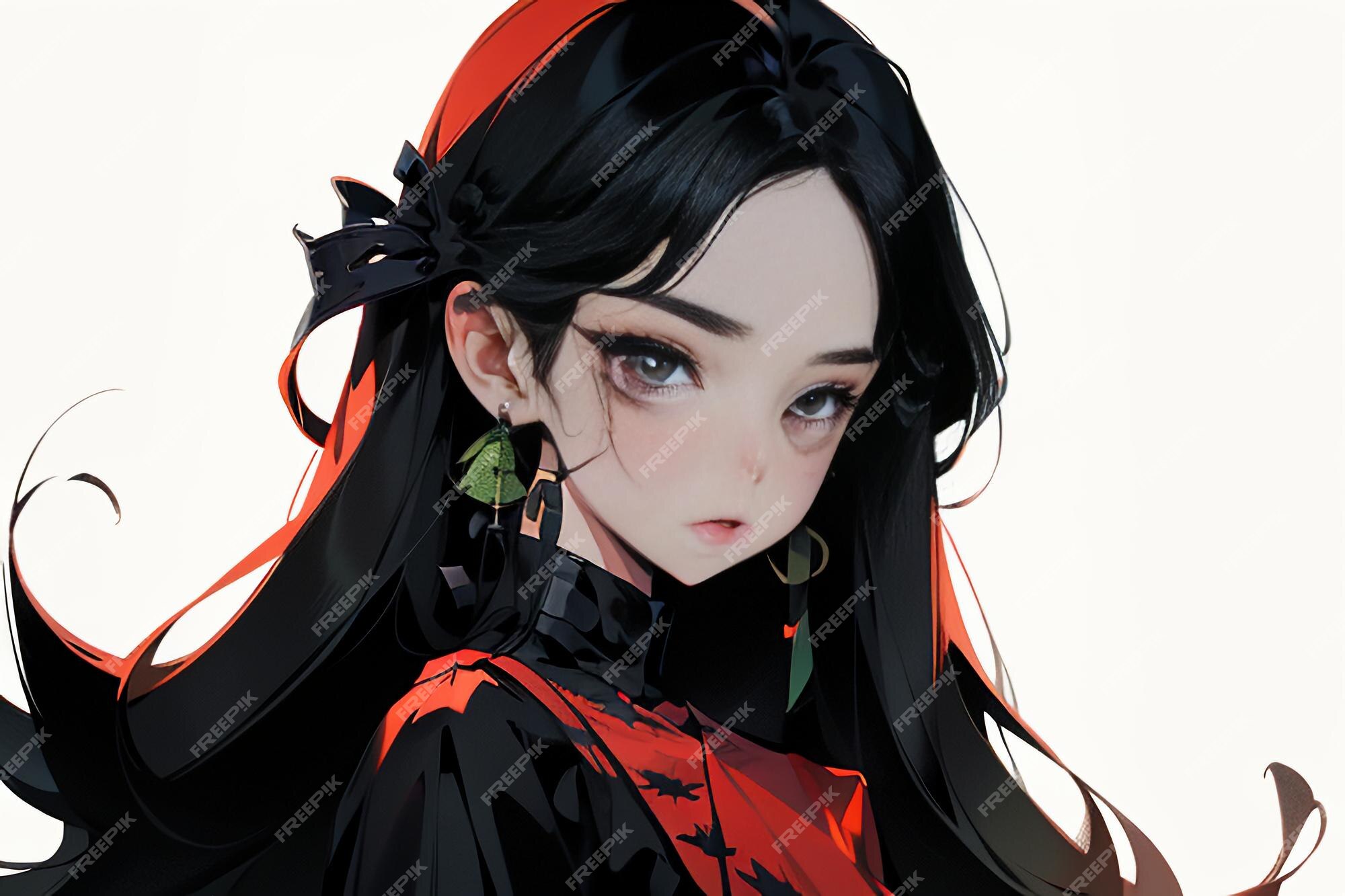 Download Anime Goth Girl With Red Eyes PFP Wallpaper