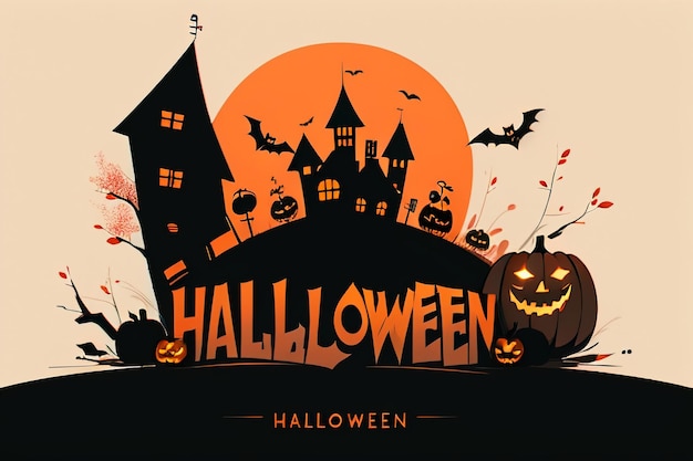 Happy Halloween Girl Event Background Wallpaper Promotional Poster Design Illustration Cartoon