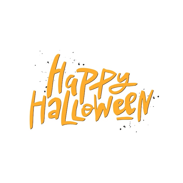 Happy Halloween lettering brush calligraphy Handwritten Halloween typography