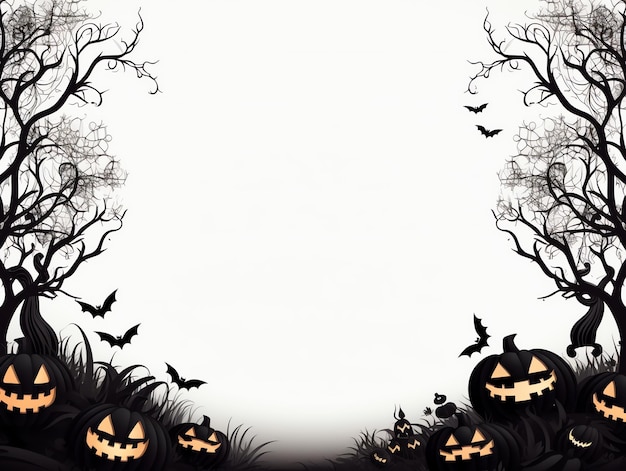 Happy halloween lijn kunst viering met kopie ruimte achtergrond concept Holiday design illustratie