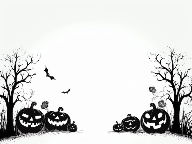 Happy halloween lijn kunst viering met kopie ruimte achtergrond concept Holiday design illustratie