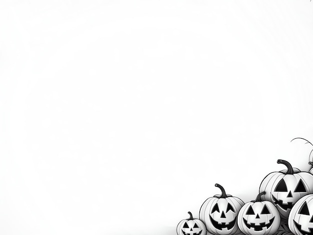 Happy halloween line art celebration with copy space background concept Holiday design illustration