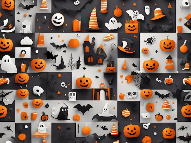 Happy Halloween Mega set 31 oktober Een set eenvoudige vectorillustraties Minimalistisch