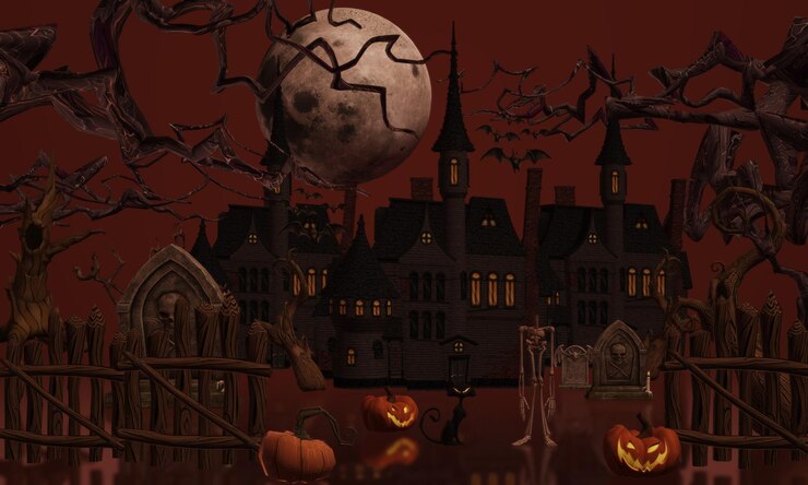 happy Halloween Night Scenery background