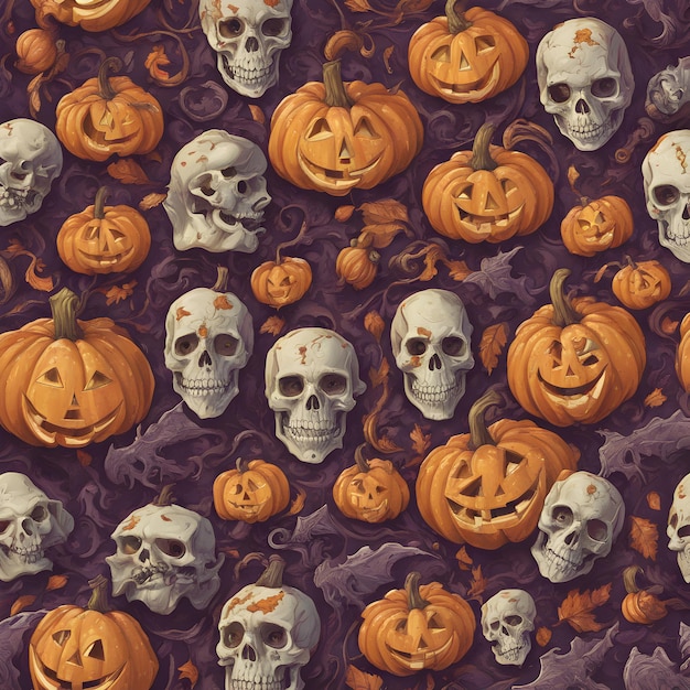 Фото Счастливый хэллоуин октябрьский фестиваль жуткая тыква иллюстрация