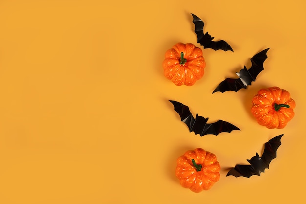 Happy halloween on orange background. Special offer symbol. Celebration concept.