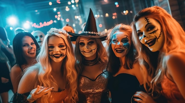 happy halloween party girls