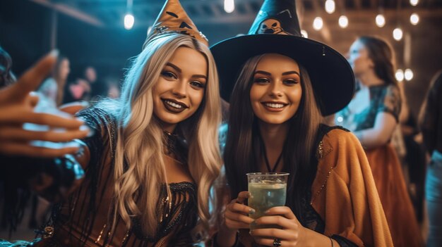 happy halloween party girls