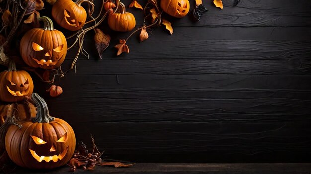 Foto felice sfondo di zucca di halloween