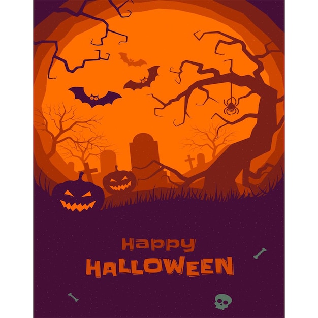 Happy Halloween Scary Pumpkin Design