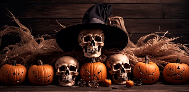 happy halloween scary skull photo