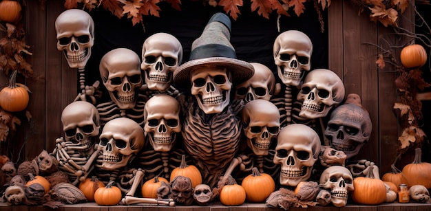 happy halloween scary skull photo