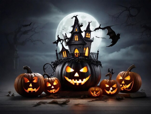Happy halloween spooky bat and pumpki night party wallpaper HD