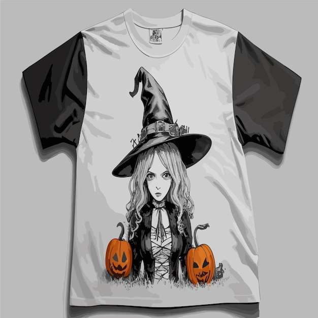 Фото Счастливой хэллоуинской футболки модный дизайн шаблон 01