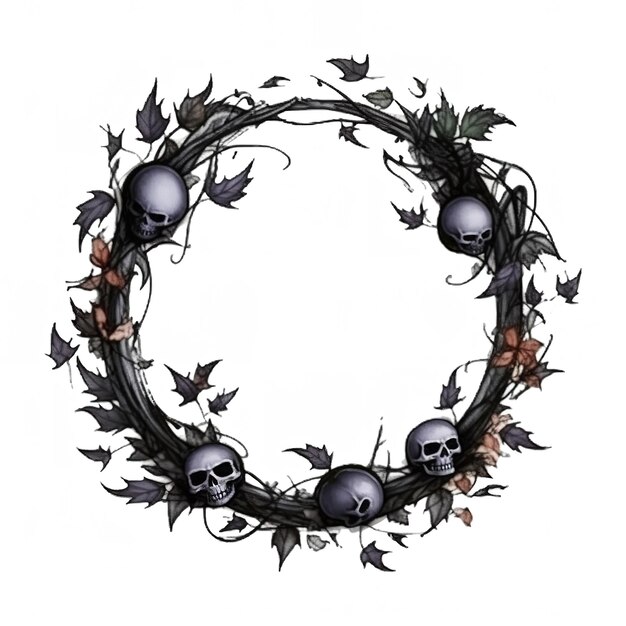 Photo happy halloween wreath generative ai