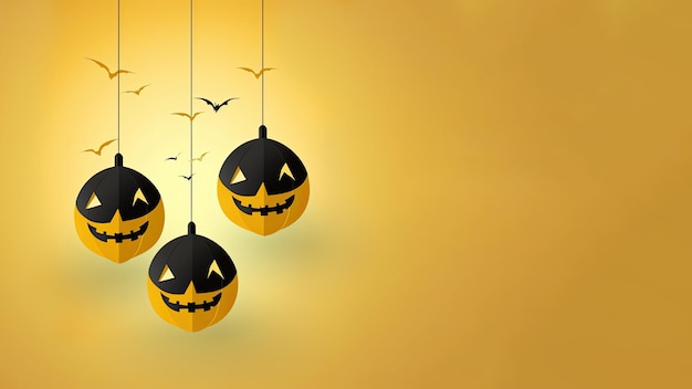 happy hallowen spooky decoration copy space banner