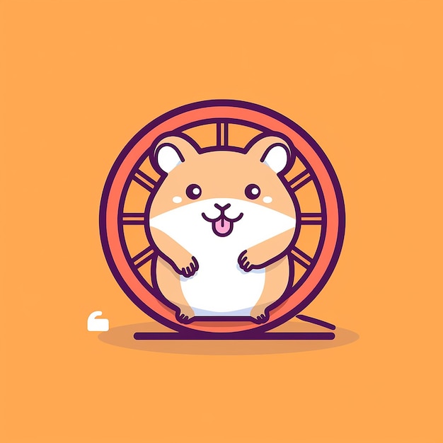 Photo happy_hamster_hamster_on_a_spinning_wheel_modern_line