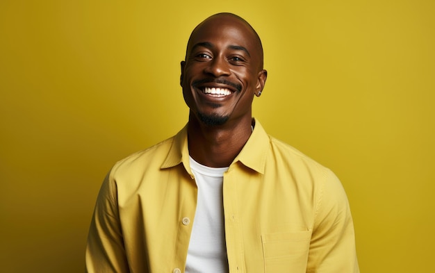happy handsome fashion African American man smiling and wearing color cloth