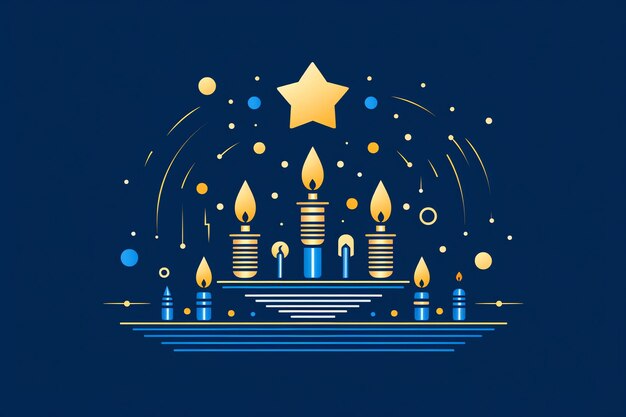 Happy hanukkah celebration holiday Jewish festival of lights background