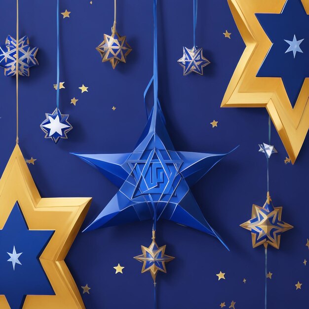 Happy Hanukkah Star David achtergrond afbeeldingen collecties schattige behang ai gegenereerd