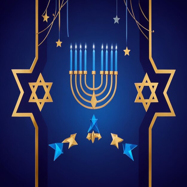 Happy Hanukkah Star David achtergrond afbeeldingen collecties schattige behang ai gegenereerd