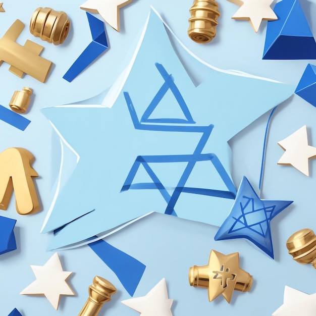 Foto happy hanukkah star david achtergrond afbeeldingen collecties schattige behang ai gegenereerd