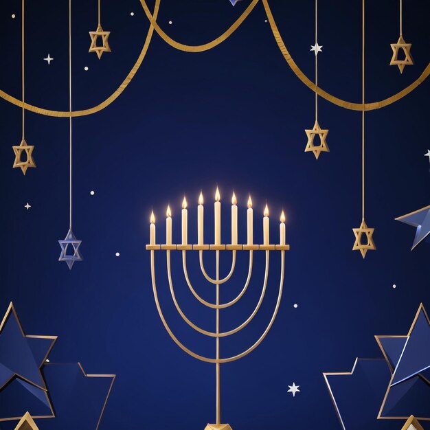 Foto happy hanukkah star david achtergrond afbeeldingen collecties schattige behang ai gegenereerd