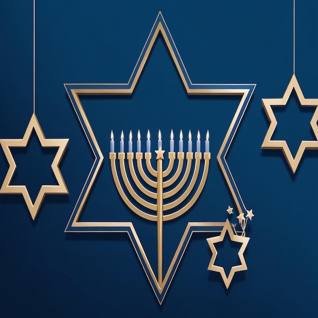 Happy Hanukkah Star David achtergrond afbeeldingen collecties schattige behang ai gegenereerd