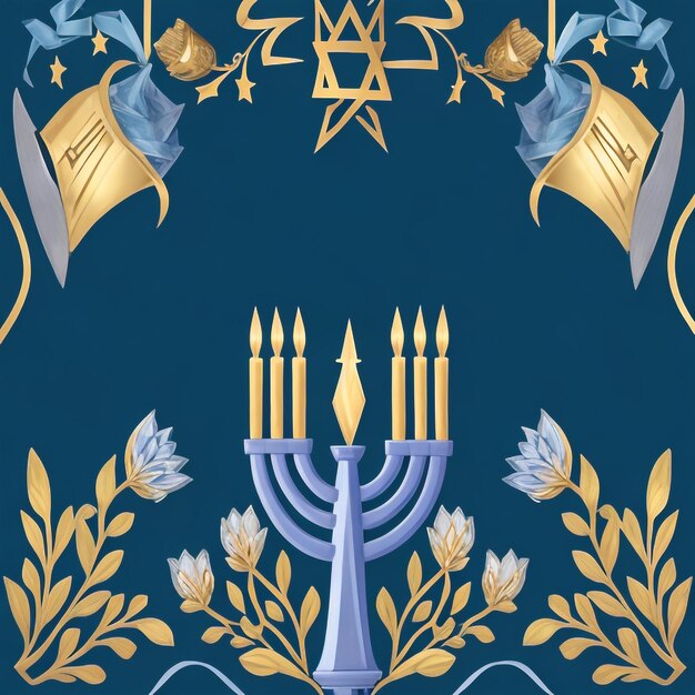 Photo happy hanukkah star david background images collections cute wallpapers ai generated