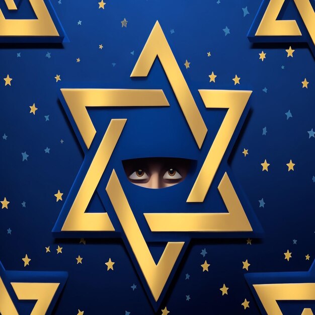 Photo happy hanukkah star david background images collections cute wallpapers ai generated