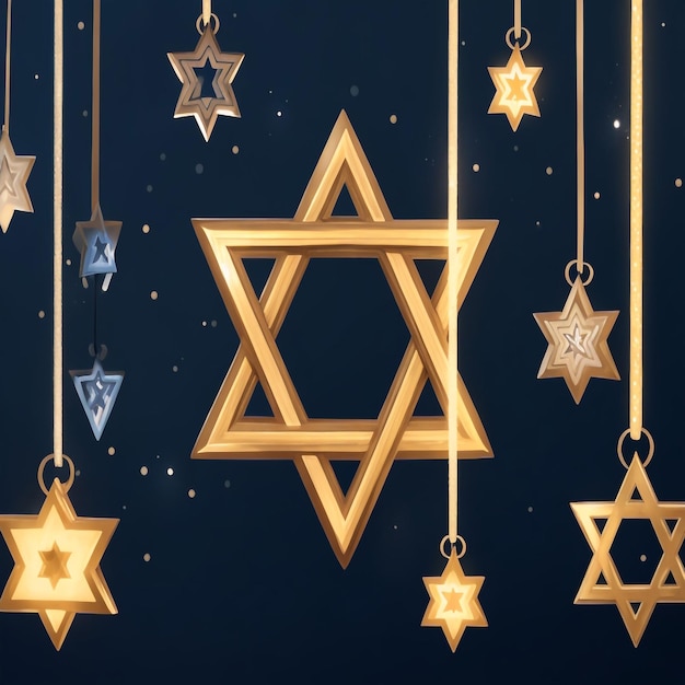 Happy hanukkah star david background images collections cute wallpapers ai generated