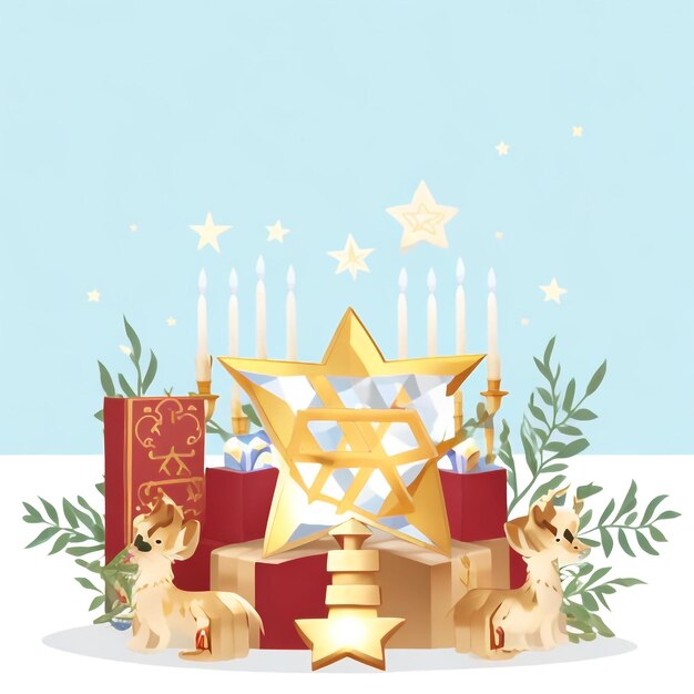 Happy hanukkah star david background images collections cute wallpapers ai generated