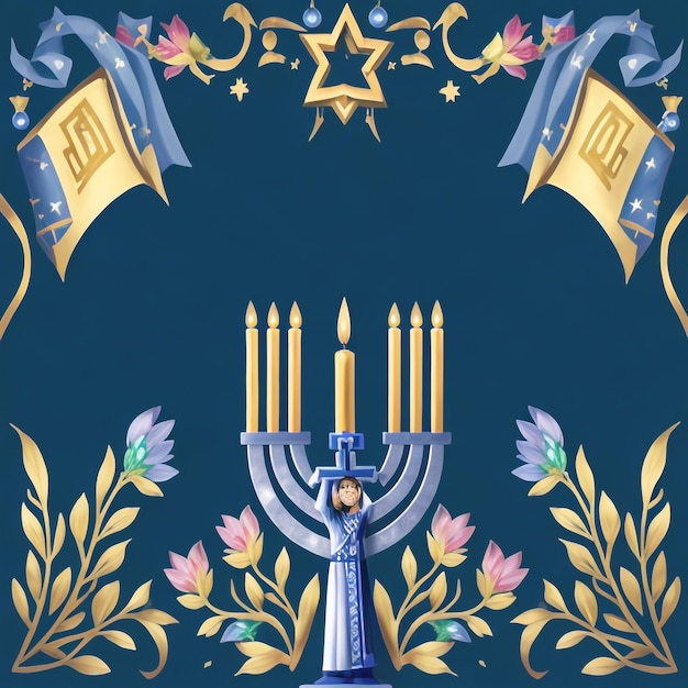 Happy hanukkah star david background images collections cute wallpapers ai generated