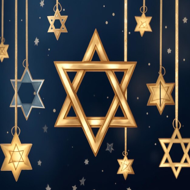 Photo happy hanukkah star david background images collections cute wallpapers ai generated