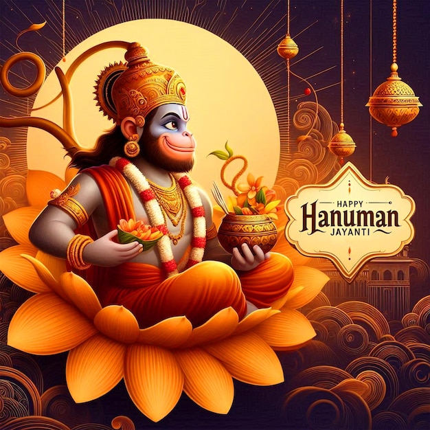 Photo happy hanuman jayanti festival background