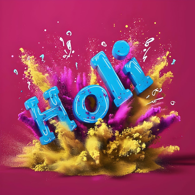 Photo happy holi background with watercolor text effect for design holi celebration post