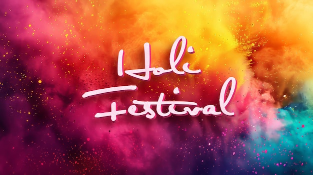 Happy Holi Banner indian spring festival of colors background with copy space