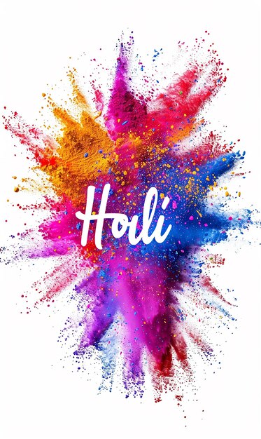 Happy Holi Celebration 2024 lettering holi festival