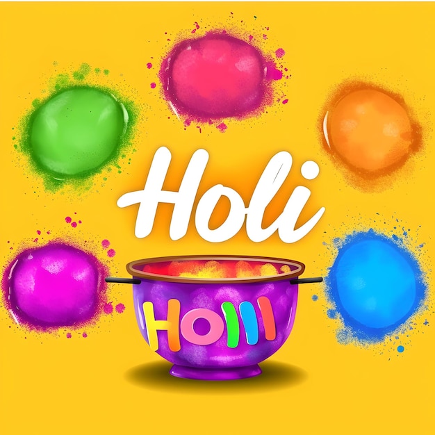 Foto felice celebrazione di holi con polvere colorata saluti e auguri di holi