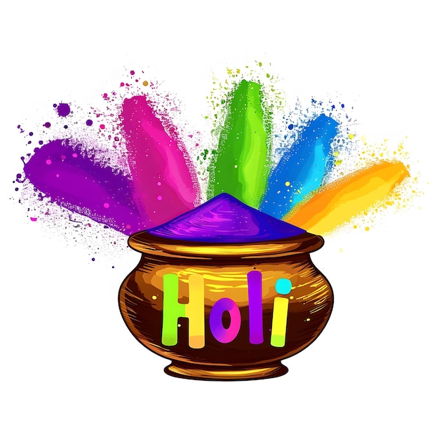 Happy Holi celebration with colored powder Holi greetings and wishes