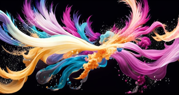 Happy Holi color splash explosion of colored powder background Ai generated