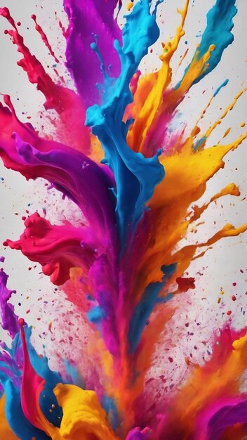 Happy holi color splash explosion of colored powder background ai generated