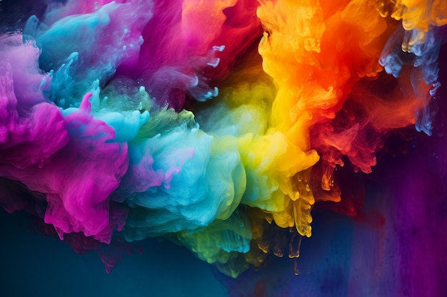 Happy Holi Colored Powder Cloud