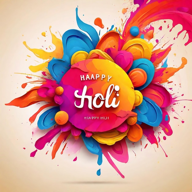 Happy holi colorful paint powder explosion festival people background