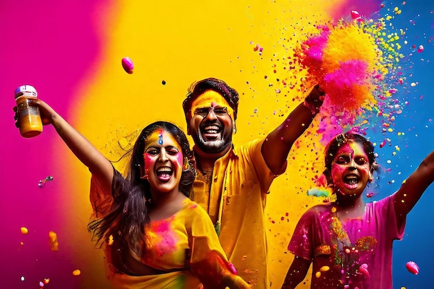 Happy Holi Day Indian traditional Festival Ai generated Image