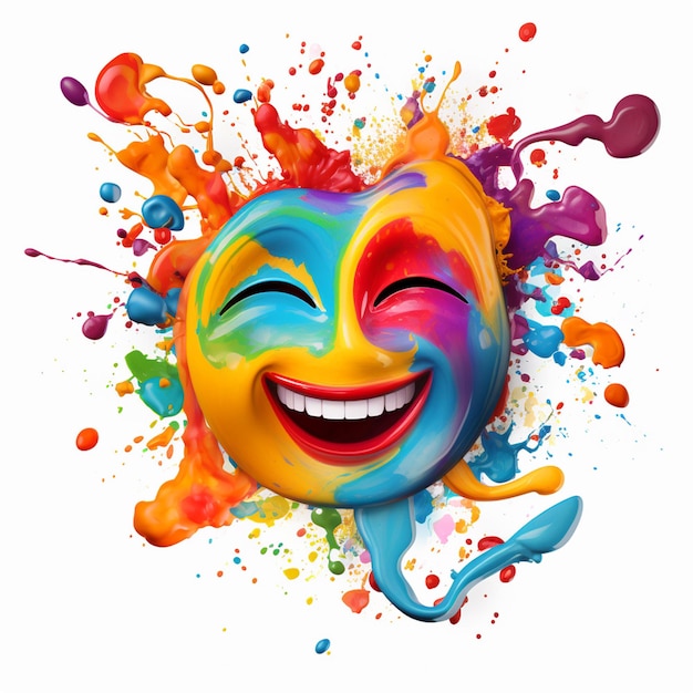 Happy Holi element on white background