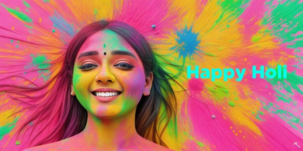 Photo happy holi festival celebration