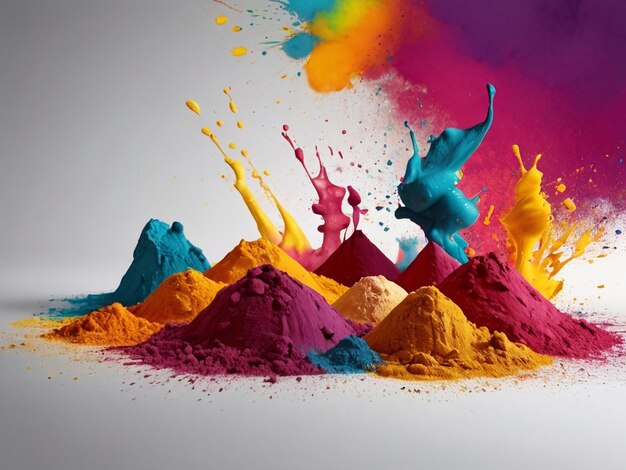 Happy holi festival colorful background design best quality hyper realistic image banner template